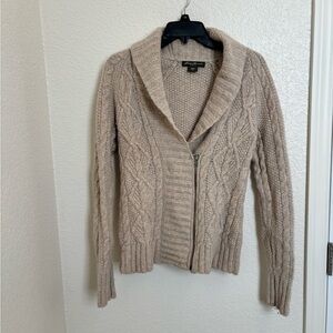 Vintage Eddie Bauer Cardigan Sweater Women's small Wool Blend Cable Knit Y2K